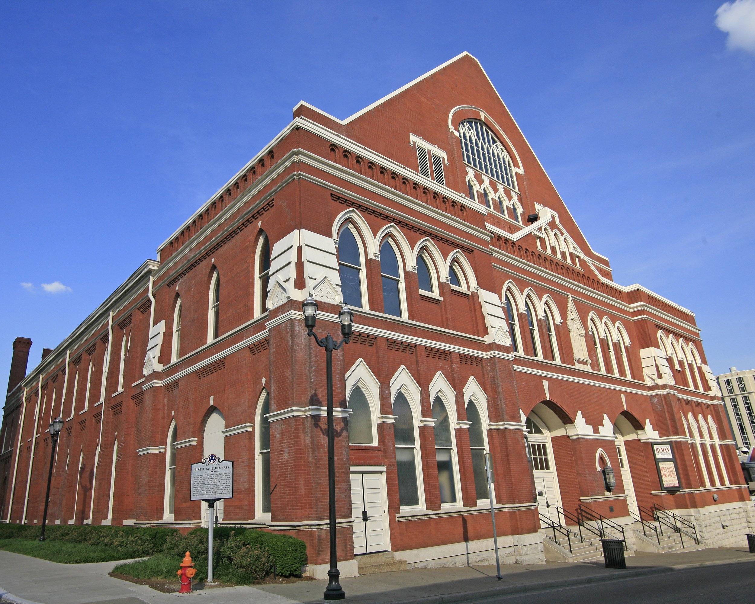 <p><strong>Where:</strong> Nashville, Tennessee <br><strong>Miles from highway:</strong> 1 <br>Known as "the Mother Church of Country Music," Ryman Auditorium celebrated its 125th anniversary in 2017. Visitors get to peek at costumes, memorabilia, and dressing rooms used by celebrities.</p>