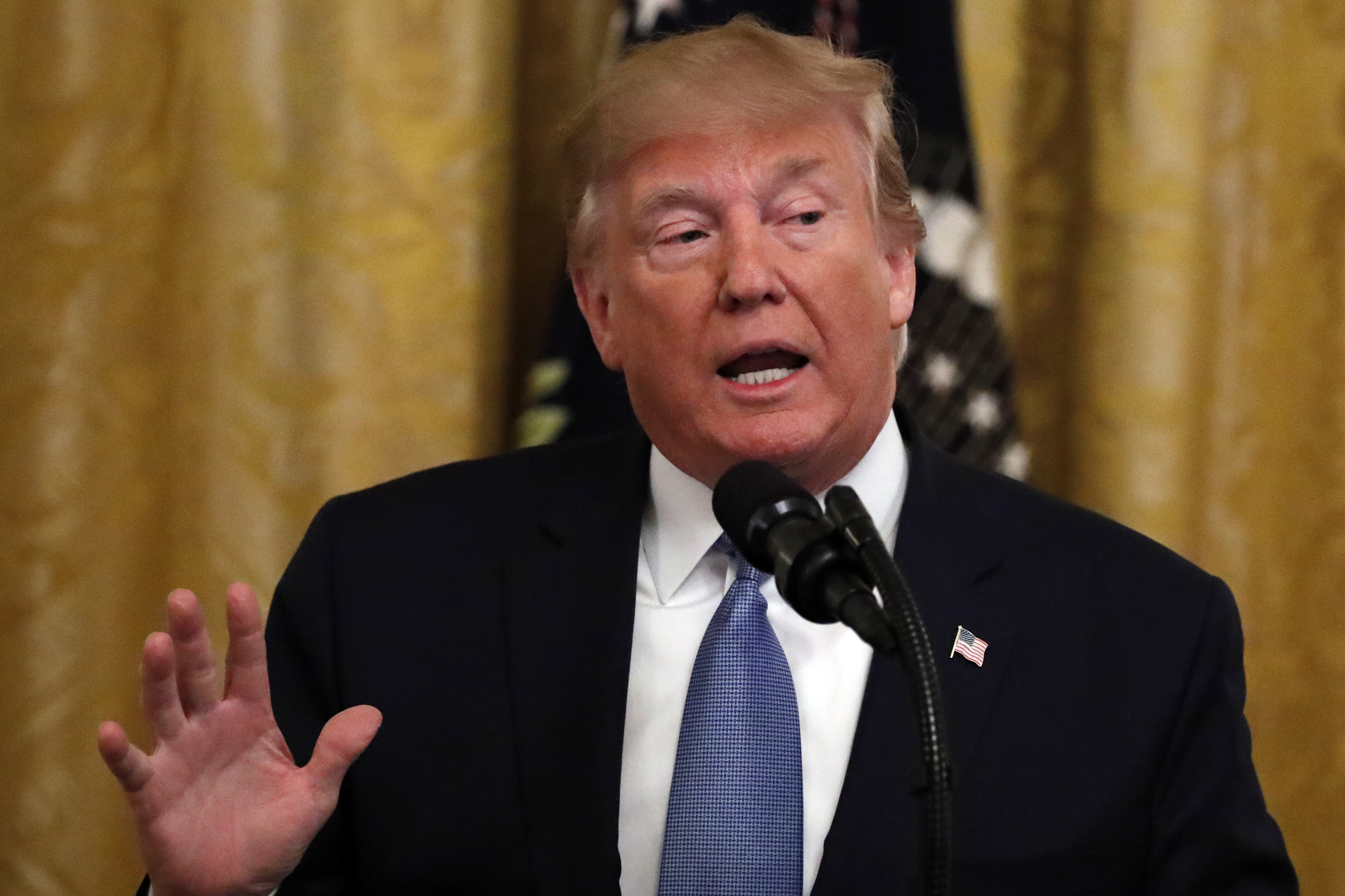 唐纳德特朗普总统在2019年7月8日星期一在华盛顿举行的白宫东厅环境活动中发表讲话。 （美联社照片/ Alex Brandon）