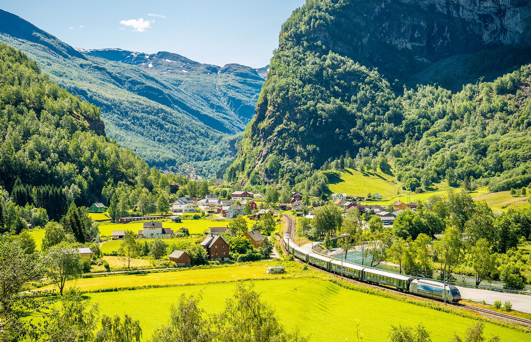 Passing deep ravines, cascading waterfalls and towering peaks, the journey is equally stunning in both summer and winter, when a blanket of snow turns the green landscape into a winter wonderland. The Flåm Railway connects with trains running between Oslo and Bergen, and one-way fares start from $50 (£40).