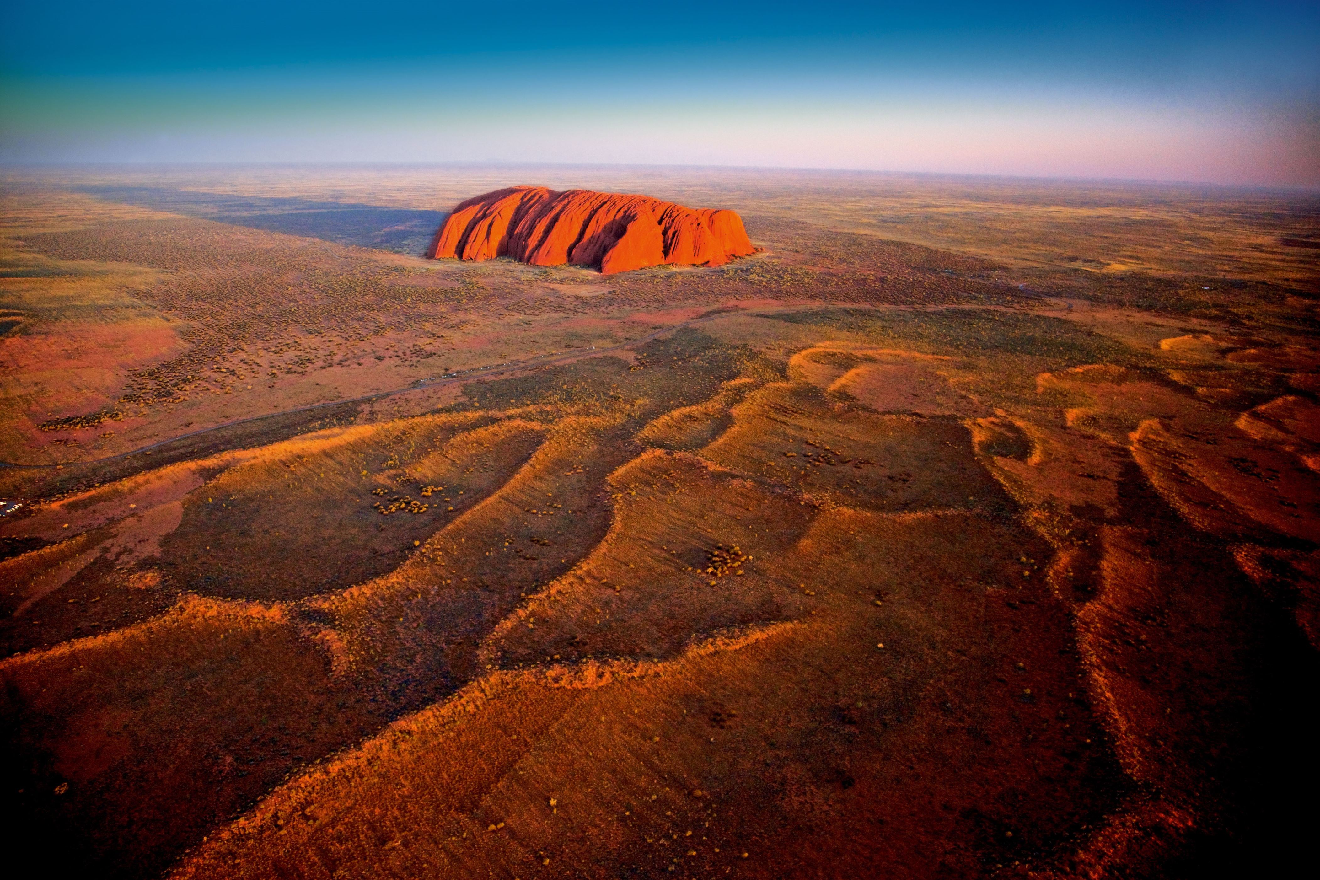 Slide 31 of 41: Australia, Northern Territory, Ayers Rock, Uluru, Oceania, South Pacific Ocean, Uluru-Kata Tjuta National Park, Australasia, Aerial photo