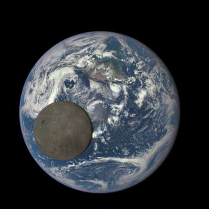Slide 30 of 86: CAPTION: IN SPACE - In this handout provided by the National Aeronautics and Space Administration, a satellite image shows the far side of the moon as it crosses between the DSCOVR spacecraft and the Earth, at one million miles away,.released August 5, 2015. The image ias one of a series that NASA has turned into an animation of the moon passing by the Earth. (Photo by NASA via Getty Images)