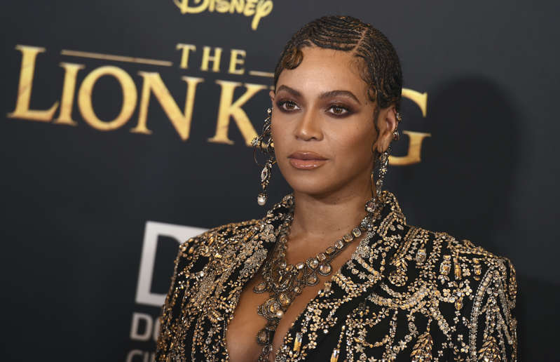 Beyonce arrives at the world premiere of "The Lion King" on Tuesday, July 9, 2019, at the Dolby Theatre in Los Angeles.