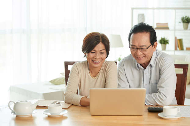 a man and a woman sitting at a table