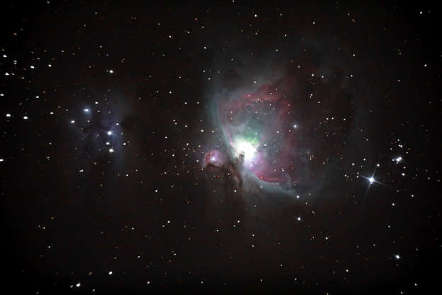 Slide 13 of 86: Star Party 2017 in Bago, Myanmar - 24 Dec 2017 A picture taken with a telescope shows the Orion Nebula as seen in the sky at the Hanthawaddy golf course in Bago, Myanmar, 24 December 2017. The Myanmar Astronomy and Science Enthusiasts (MASES) group arranged the Star Party 2017 to educate, promote and develop astronomy in the country. 24 Dec 2017