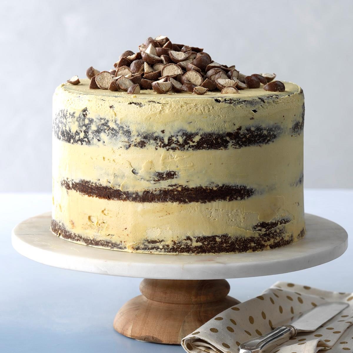 <p>If you want a dessert that will take the cake at a St. Patrick's Day celebration, look no further! The rich chocolate cake is incredibly moist and has a nice malt flavor that's perfectly complemented by the Irish cream frosting. —Jennifer Wayland, Morris Plains, New Jersey</p> <div class="listicle-page__buttons"> <div class="listicle-page__cta-button"><a href='https://www.tasteofhome.com/recipes/malted-chocolate-stout-layer-cake/'>Go to Recipe</a></div> </div>