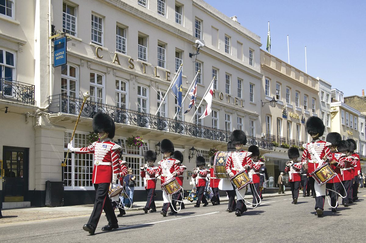 <p>Another royal-inspired escape, Windsor allows you to relive Harry and Meghan's royal wedding, while staying just a stone's throw from the couple's current home. At the Castle Hotel, you can watch the <a href="https://www.windsor.gov.uk/things-to-do/changing-the-guard-p264351">Changing the Guard</a> and relax in a fantastic location opposite Windsor Castle. </p><p>When you're not soaking up the royal sites, the boutique hotel steeped in history has afternoon tea created in honour of Captain Sir Tom Moore and restaurant Leaf, where you can feast on dishes inspired by nature. There's an alfresco terrace for sipping cocktails in the sun, too.</p><p><a class="body-btn-link" href="https://www.booking.com/hotel/gb/castle-hotel.en-gb.html?aid=2070929&label=weekend-trips-from-london">CHECK AVAILABILITY</a></p>