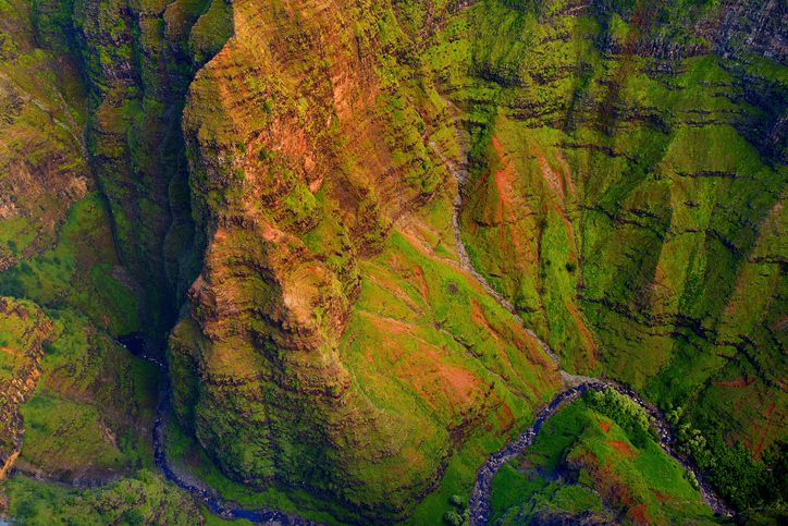 <p>Located on the west side of the island, The Grand Canyon of the Pacific is 14 miles long, 1 mile wide, and more than 3,600 feet deep. For panoramic views of Kauai's dramatic interior, take Waimea Canyon Drive to access vistas of this geological wonder. </p>