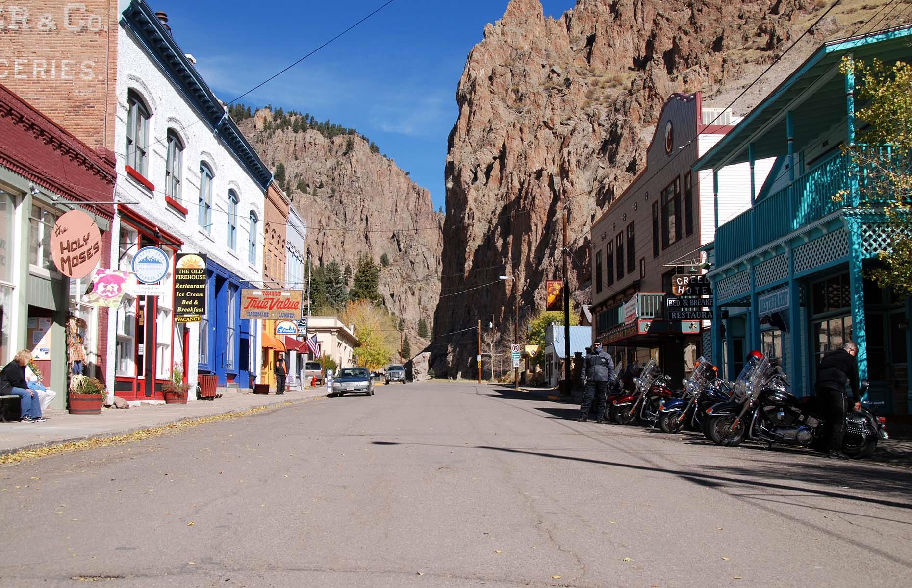 <p>Running for nearly 120 miles (193km), Colorado's <a href="https://www.colorado.com/articles/colorado-scenic-byway-silver-thread">Silver Thread</a> connects two historic districts – Lake City and Creede (pictured). The roadside remains strewn with abandoned mining structures and other remnants of decades gone by, leaving clues of what life would have been like in these rugged parts. There are plenty of natural wonders to take in as well. Following Highway 149, the road shadows the upper reaches of the Rio Grande, revealing North Clear Creek Falls and the shark-like fin of Uncompahgre Peak.</p>