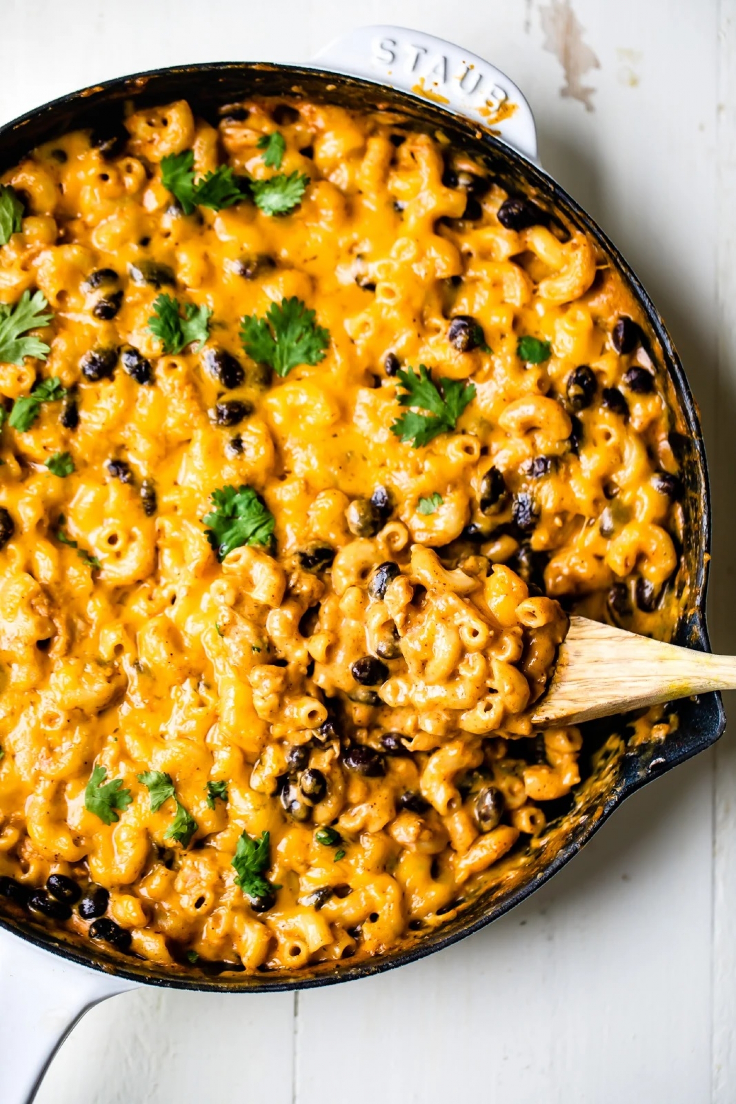 <p>Canned black beans and taco seasoning add a delish Southwestern flair to mac 'n cheese in <a href="https://www.ambitiouskitchen.com/stove-top-southwest-tuna-mac-and-cheese/" rel="noopener">this satisfying recipe</a>. Throw in some canned tuna, and you've got a low-budget, high-protein meal to please the whole family.</p>