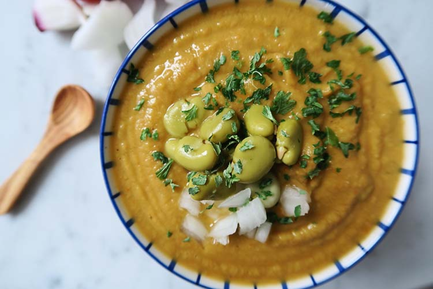 <p>This Mexican soup made with creamy, earthy fava beans will warm you up in the best way. Flavored with aromatic crushed saffron and ground cumin, it uses a traditional <em>recado </em>(spice paste) base that you'll want to use in all of your Mexican-style dishes. <a href="https://thegreencreator.com/mexican-fava-bean-soup/" rel="noopener">Get the recipe here.</a></p>