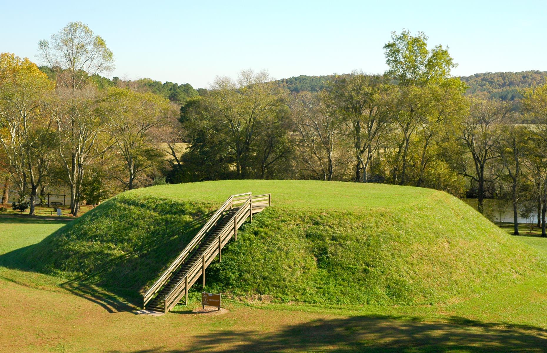 <p>Considered a sacred place by both the Cherokee and Muscogee Creek peoples, this <a href="https://gastateparks.org/EtowahIndianMounds">archeological site</a> features several tall mounds and a village site thought to have been home to thousands from around AD 1000 to 1550. The site is full of precious artifacts, many of which visitors can see in the onsite museum. The park also features a nature trail and interpretive signage.</p>