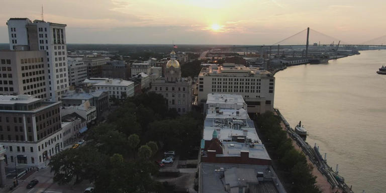 City of Savannah drone view