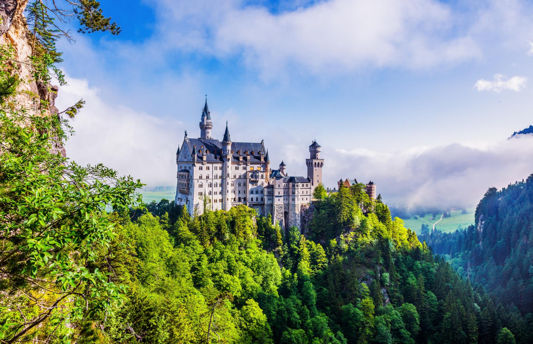 <p>One of the route’s most spectacular sights is actually right at the end, near the Bavarian town of Füssen, and it links this journey with another spectacular road trip – the Alpine route or Alpenstraße. Bavarian King Ludwig II’s 19th-century Neuschwanstein Castle (pictured) is so ethereal and picture-perfect that it’s believed to have inspired Walt Disney’s Sleeping Beauty castle. Nearby Hohenschwangau Castle, the king’s childhood residence, is equally lavish.</p>