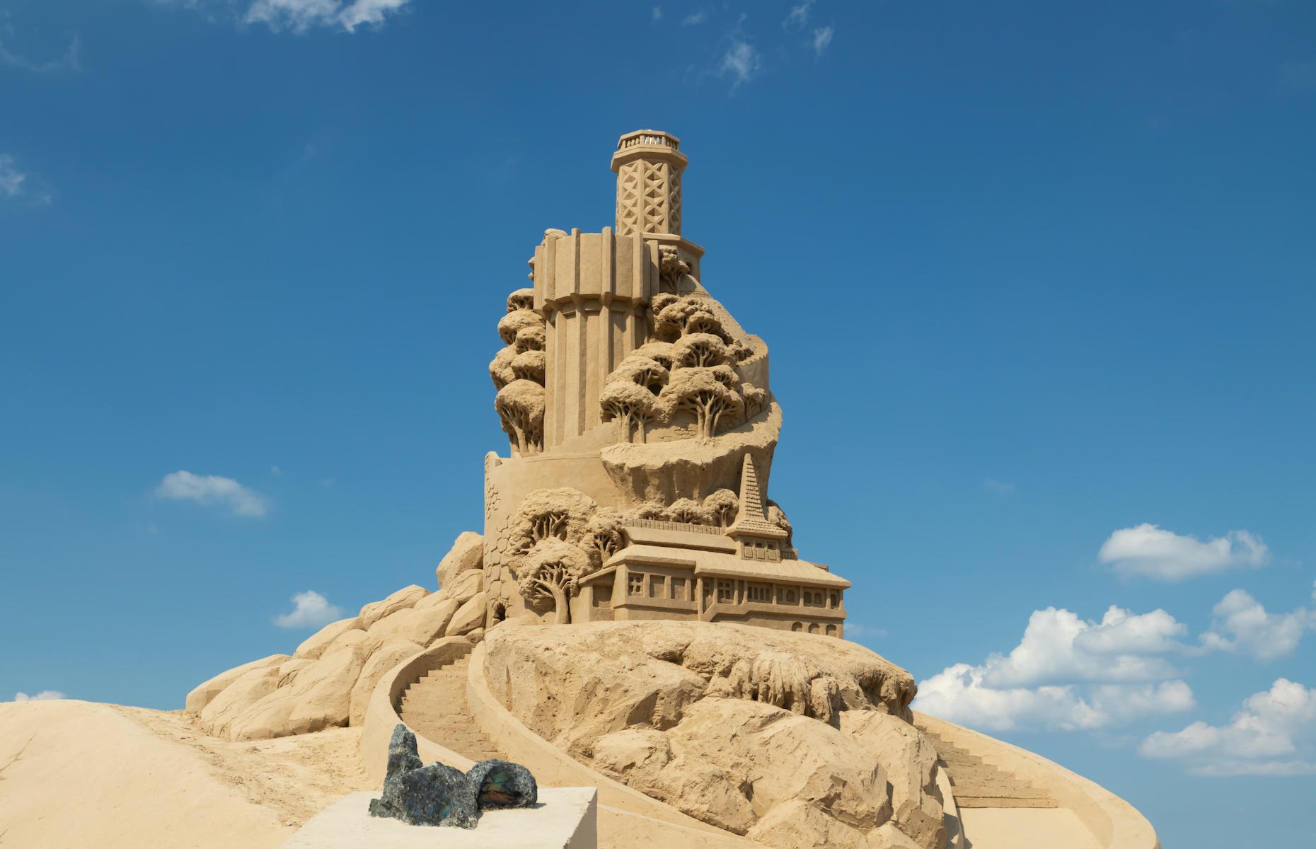 <p>The annual appearance of the Hiekkalinna, or Lappeenranta Sandcastle, is a highly anticipated event in the Finnish city on the banks of Lake Saimaa, the largest lake in Finland. This is the elaborate creation from 2014, which was created by a collective of sand artists. Since 2004, a giant castle has been carved at the end of Linnoitusniemi Cape from millions of kilos of sand with themes ranging from pirates and knights to historic events. The sandcastle area also has rides and family activities.</p>