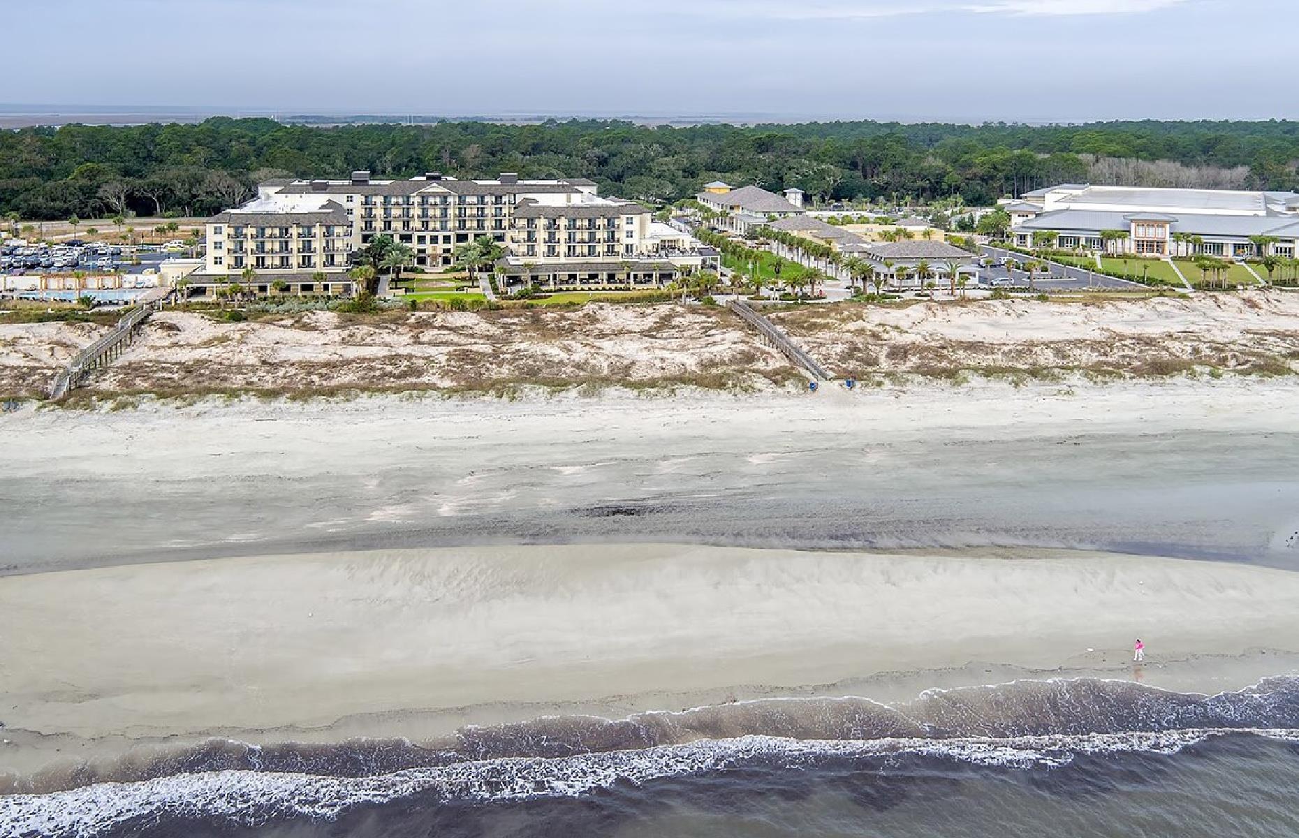 <p>With 187 guest rooms and 13 suites, <a href="https://www.marriott.com/hotels/travel/bqkwi-the-westin-jekyll-island/">The Westin</a> sits on a barrier island off the coast of Georgia. Channeling both beach vibes and Southern charm, the hotel looks directly onto a white sand beach, with glorious waterfront views. The hotel’s Reserve Steak House serves up local seafood as well as premium beef. Guests can also enjoy food and drink by the picturesque pool, which also offers ocean views.</p>  <p><strong><a href="https://www.loveexploring.com/galleries/87456/americas-most-charming-seaside-towns">These are America's most beautiful seaside towns</a></strong></p>