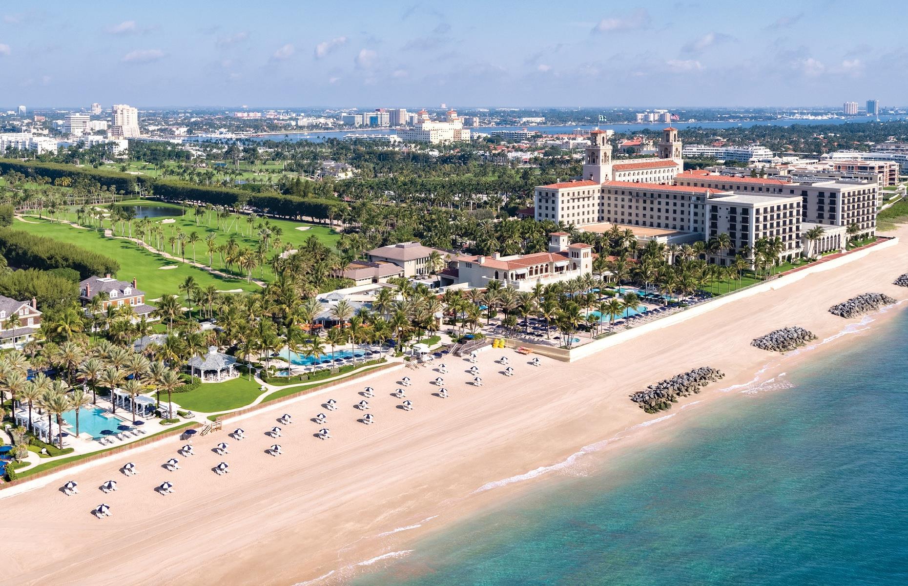 <p>One of America’s most iconic beach resorts, <a href="https://www.thebreakers.com">The Breakers</a> has been a Palm Beach institution since 1896. The hotel still holds that sense of old-school Palm Beach luxury, but is, of course, fully modernized and has even implemented several eco-friendly initiatives throughout the expansive property. Resort activities (beyond the close proximity to one of America’s best beaches) include multiple pools, a golf course and tennis courts, as well as 10 bars and restaurants.</p>  <p><strong><a href="https://www.loveexploring.com/galleries/109043/ranked-floridas-most-beautiful-small-towns-and-cities">Check out Florida's best small towns and cities</a></strong></p>