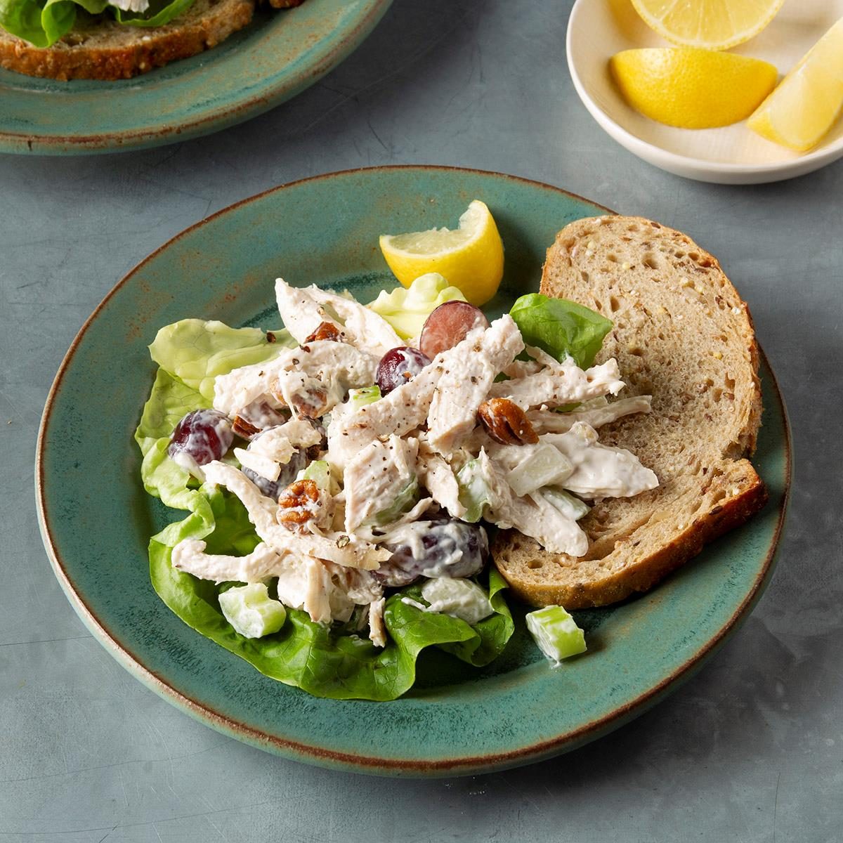 <p>This easy chicken salad recipe with grapes is ready in a snap when using rotisserie chicken and a few quick chops of pecans, sweet onion and celery. —Julie Sterchi, Jackson, Missouri</p> <div class="listicle-page__buttons"> <div class="listicle-page__cta-button"><a href='https://www.tasteofhome.com/article/easy-chicken-salad/'>Go to Recipe</a></div> </div> <p>Find more inspiration with these <a href="https://www.tasteofhome.com/collection/cold-lunch-ideas/">cold lunch ideas</a>.</p>