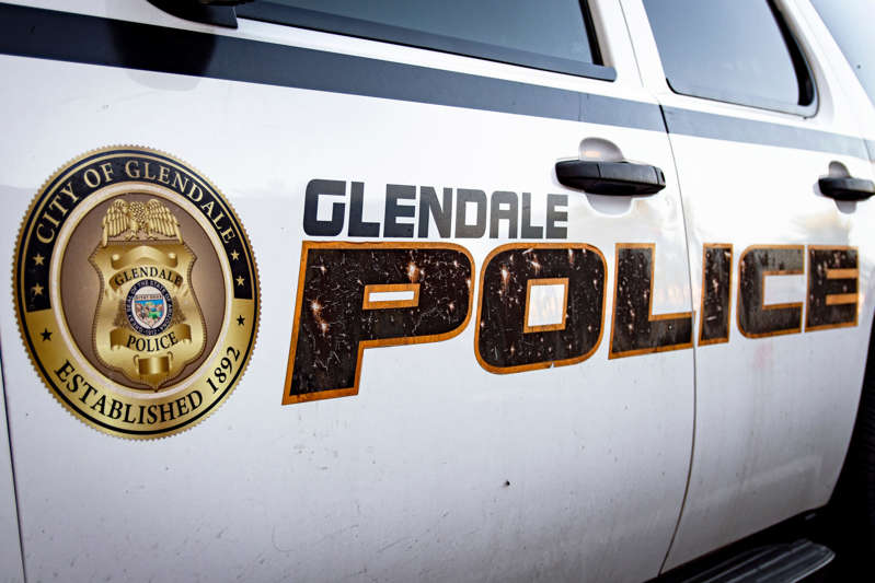 text: Side view of a Glendale police vehicle.