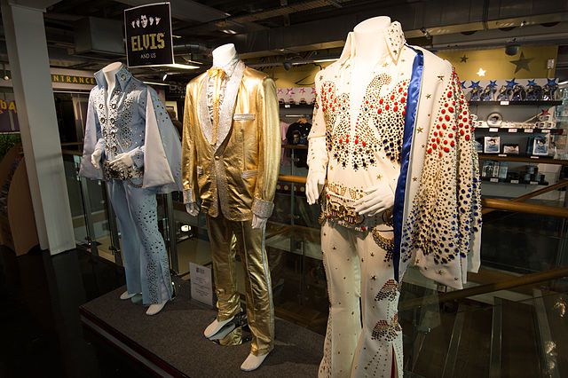 <p>In the 1970s Elvis began wearing jumpsuits for his live performances, and the jumpsuits were really heavy. They became more so as they were gradually more embroidered and bejeweled. One such jumpsuit weighed in at <a href="https://www.ripleys.com/weird-news/bizarre-elvis-facts/">a hefty 75 pounds</a>.</p>