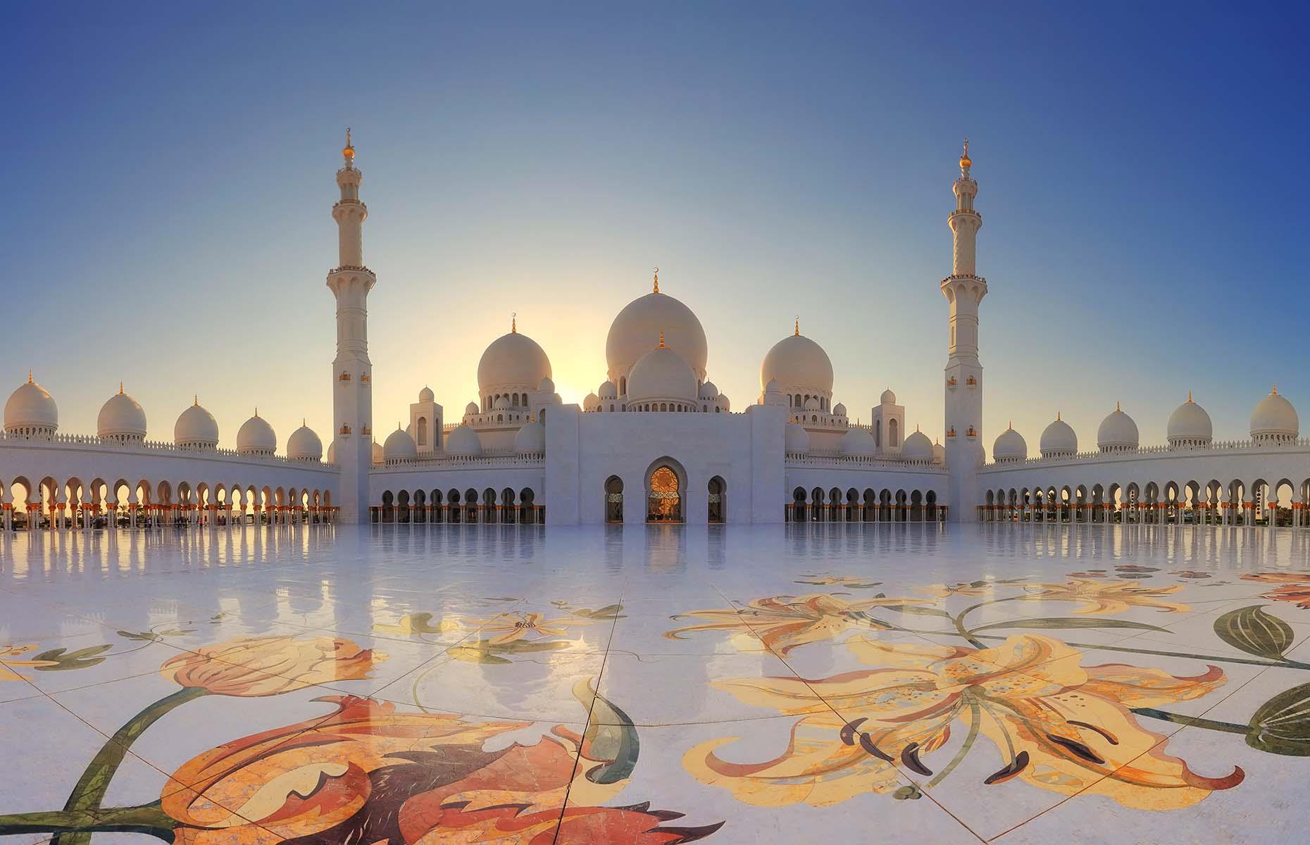 <p>It's tricky to pinpoint the most eye-catching aspect of Abu Dhabi’s spectacular mosque, completed in 2007. Could it be the piercingly tall minarets, or the 80 marble domes that form the roof? Perhaps it’s the gold-topped pillars or the sheer amount of pure white marble that makes up the modern Islamic masterpiece. It could equally be the chandeliers that shimmer in the main prayer hall, or the detailed floral designs laid into the floor. All of this together, though, places it among the most beautiful buildings in the world.</p>