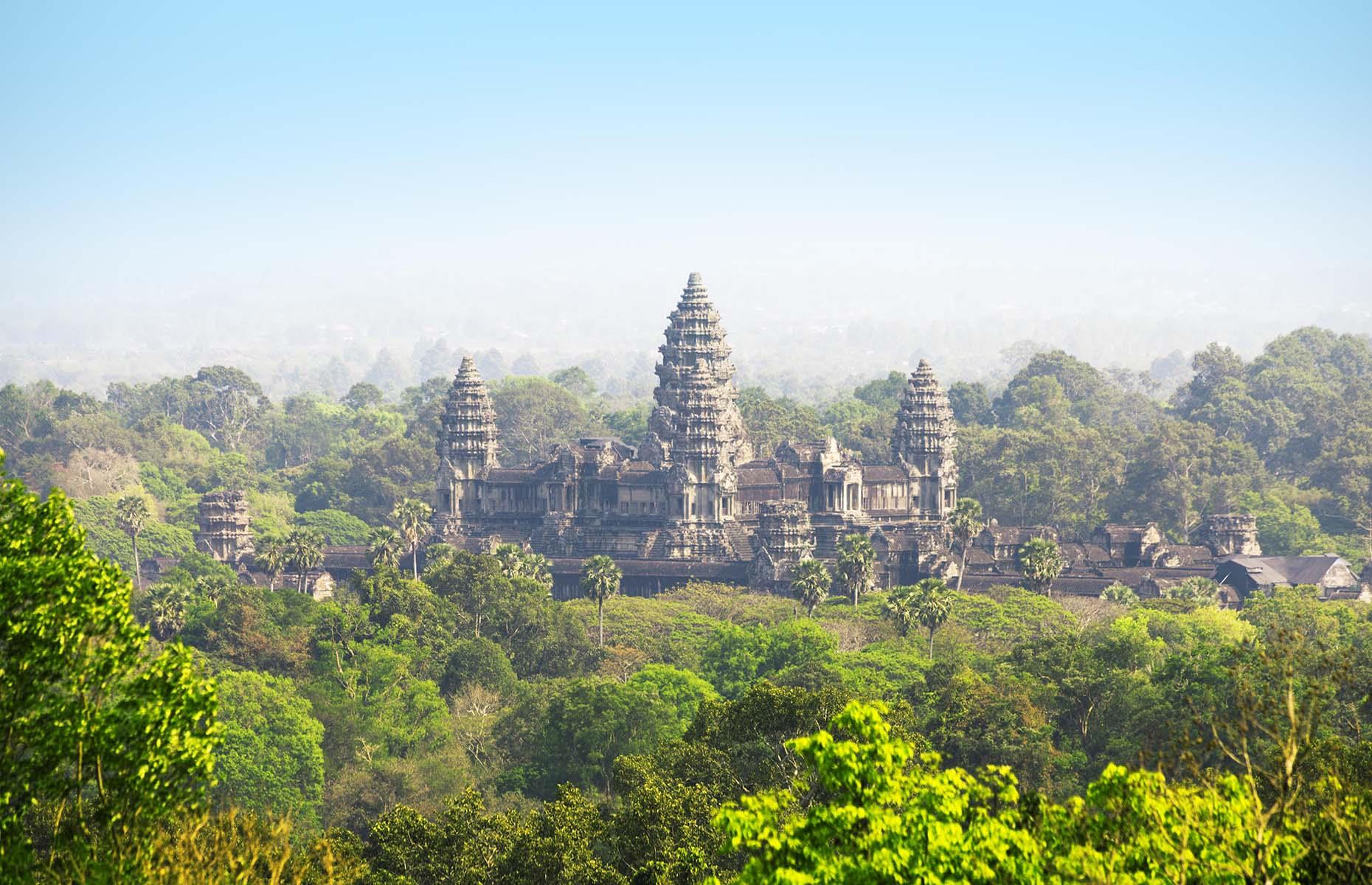 Cambodia's famous lost jungle city is among the most incredible and largest archaeological sites on Earth. The majestic temples and monuments of Angkor were built between the 9th and 14th centuries, when the Khmer civilisation was at the height of its power. The largest and most famous temple in the sprawling complex is majestic Angkor Wat.