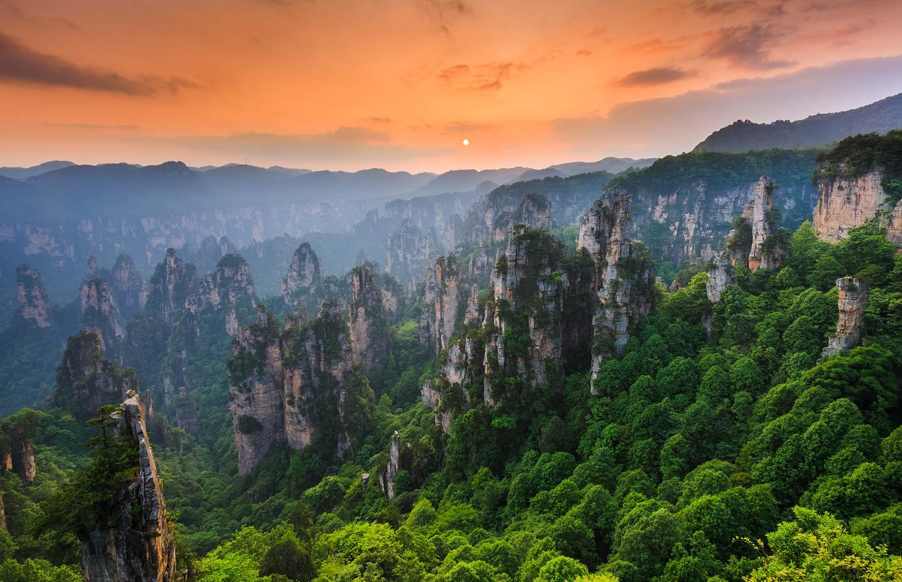 <p>It's not surprising the subtropical forests, deep ravines and towering sandstone buttes of Zhangjiajie National Forest Park served as the inspiration for the film <em>Avatar</em>. The place most definitely resembles a lost world. This ethereal spot is part of the vast UNESCO World Heritage Site of Wulingyuan Scenic and Historic Interest Area in central China’s Hunan Province, and is home to rare species such as the ginko tree as well unusual primates and birds.</p>  <p><a href="https://www.loveexploring.com/galleries/108269/incredible-landscapes-you-wont-believe-exist"><strong>You won't believe these landscapes actually exist</strong></a></p>