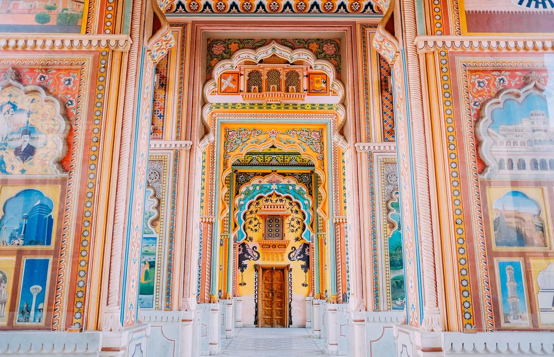 Talk about opulence. In 1853 ruler Maharaja Sawai Ram Singh II had the whole city of Jaipur painted pink for a visit from Edward, Prince of Wales and the future king of England. To this day, the Rajasthani capital retains its signature rose-tinted hue across historic buildings, homes and shops, and is one of the stops on the popular Golden Triangle circuit. Pictured here is Patrika Gate, one of the seven gates along Jaipur's city walls.