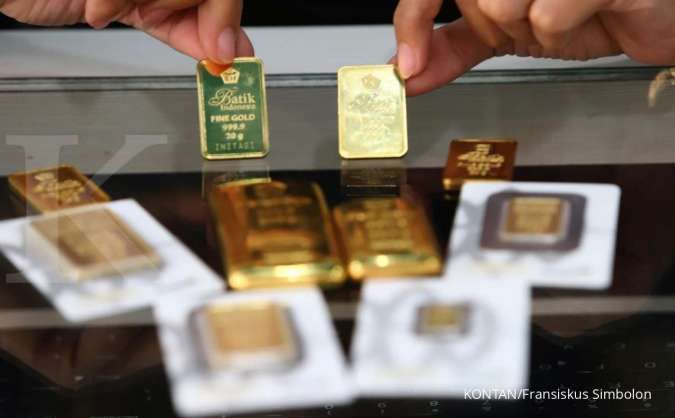 cuan 12,29% setahun, harga emas bergeming (5 mei 2024)