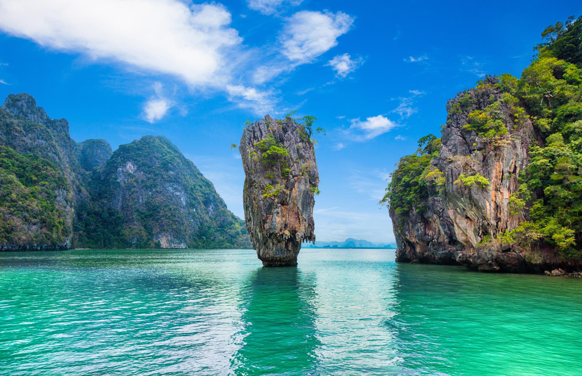 <p>The ethereal limestone karst towers of Thailand’s Phang Nga Bay feature prominently in 1974’s <em>The Man With The Golden Gun</em>, appearing as Bond flies over to Scaramanga's island. The real-life rocky islands of Khao Phing Kan and Ko Tapu doubled as the hideout of the assassin, played brilliantly by Christopher Lee. Back then this area of natural beauty in the Strait of Malacca was little known, but now its islands attract scores of visitors. Khao Phing Kan has even been renamed James Bond Island. </p>