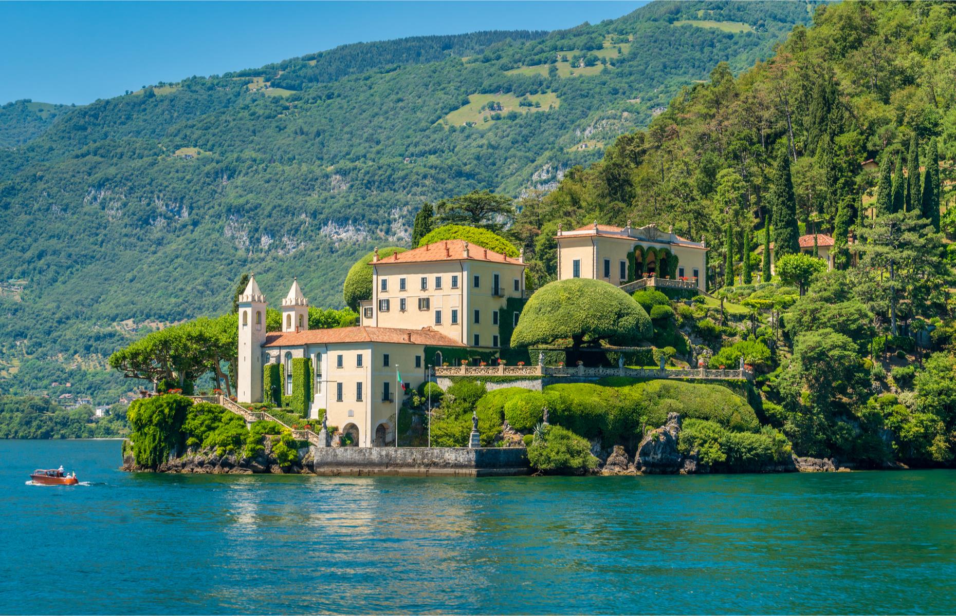 <p>Italy and its beautiful lakes have been the location for many of Bond’s escapades. Magnet for the rich, the famous and for super villains too, Lake Como made a suitably glam appearance in 2006’s <em>Casino Royale</em>. The lake’s deep blue waters are backed by the Alps and its wooded shores are home to numerous ritzy residences, including the opulent Villa Balbianello (pictured). Sitting on a promontory on the western shore, the villa's beautiful terraced gardens were the location for several scenes (it can be visited on <a href="https://lakecomotravel.com/villa-balbianello-lake-como/">guided tours</a>). Villa La Gaeta in San Siro, a private 1920-era mansion built to resemble a medieval castle, also appears as the setting for Bond's climactic battle with Mr White. </p>