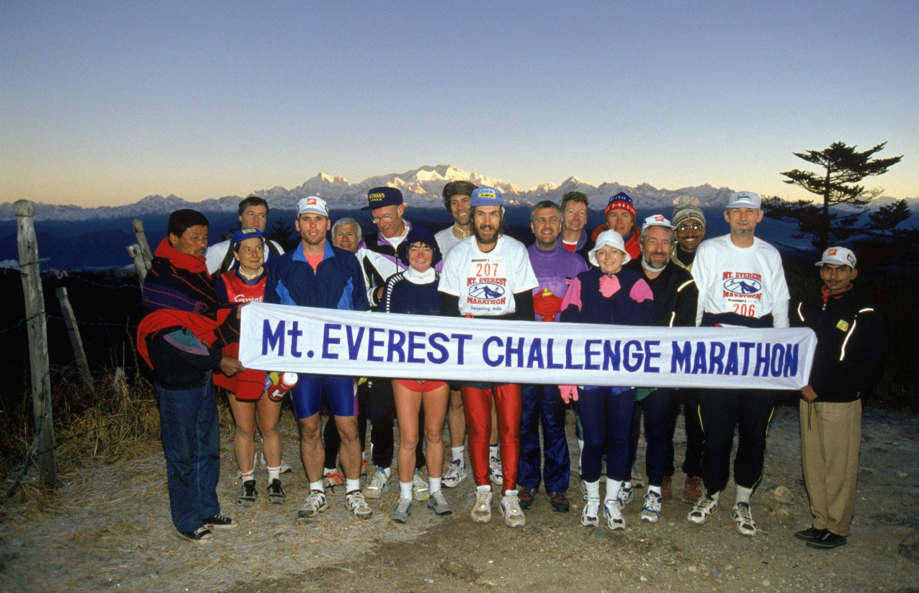 <p>Not content with the challenge of simply climbing the mountain, in 1987 Diana Penny-Sherpani created the first Everest Marathon. Despite concerns voiced by the medical community, the event was a success, with 45 athletes from five countries running between Gorak Shep at 17,100 feet (5,212m) elevation and Namche Bazaar at 11,300 feet (3,444m) elevation. The biennial event holds a <a href="https://www.guinnessworldrecords.com/world-records/highest-marathon">Guinness World Record</a> for the highest marathon and you can still run it today. </p>  <p><a href="https://www.loveexploring.com/galleryextended/98727/amazing-places-saved-from-destruction?page=1"><strong>Discover the amazing places that were saved from destruction</strong></a></p>