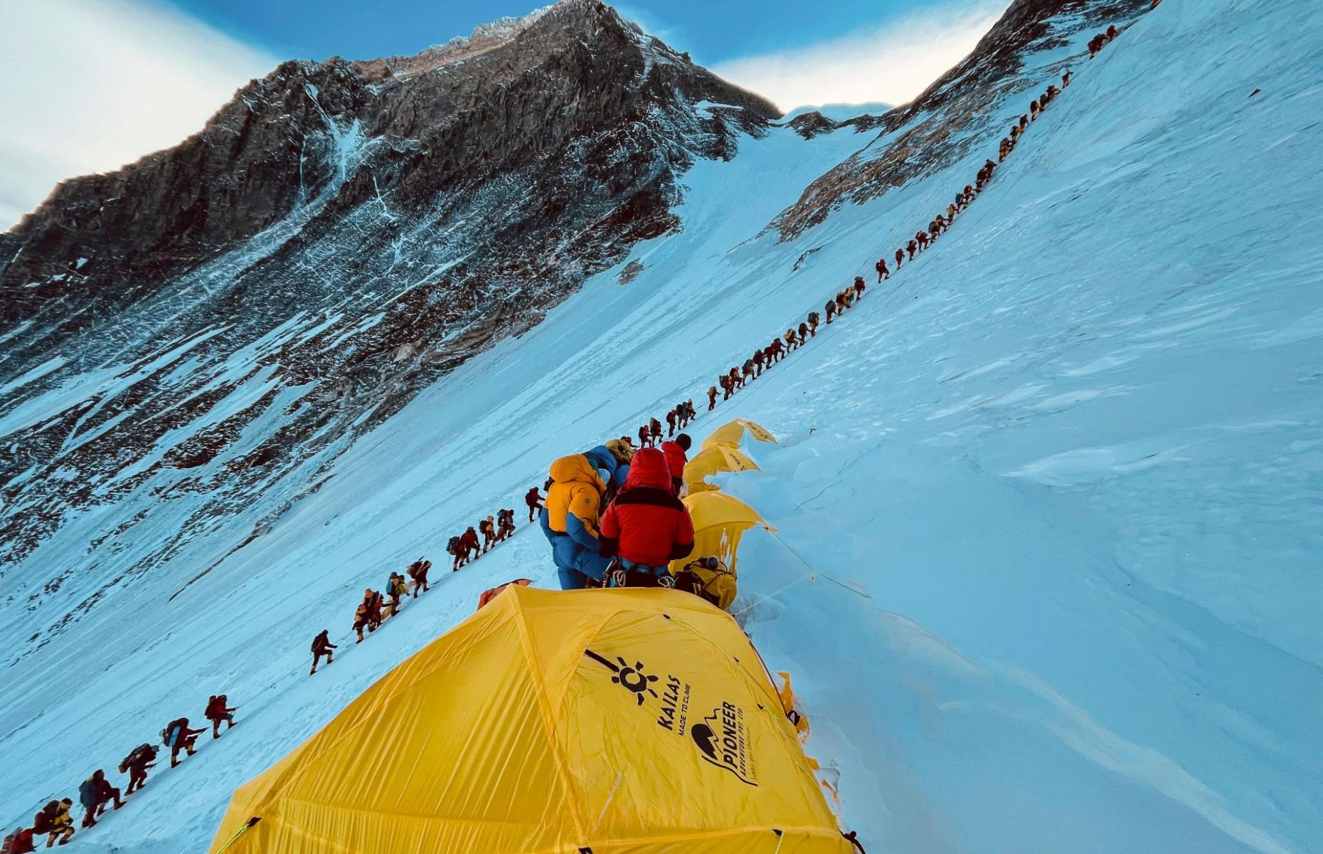 <p>Unfortunately, the increased popularity of Everest expeditions has led to <a href="https://www.bbc.co.uk/news/world-asia-48401491">overcrowding on the summit</a>. Lines are normal in climbing season, when weather conditions often mean there’s only a short window in which the summit can be reached, but these so-called traffic jams can also be worsened by inexperienced climbers holding up the line. Overcrowding can be extremely dangerous and many Sherpas have called for greater restrictions on tour operators, and a reduction in the number of climbers, to make it safer.</p>