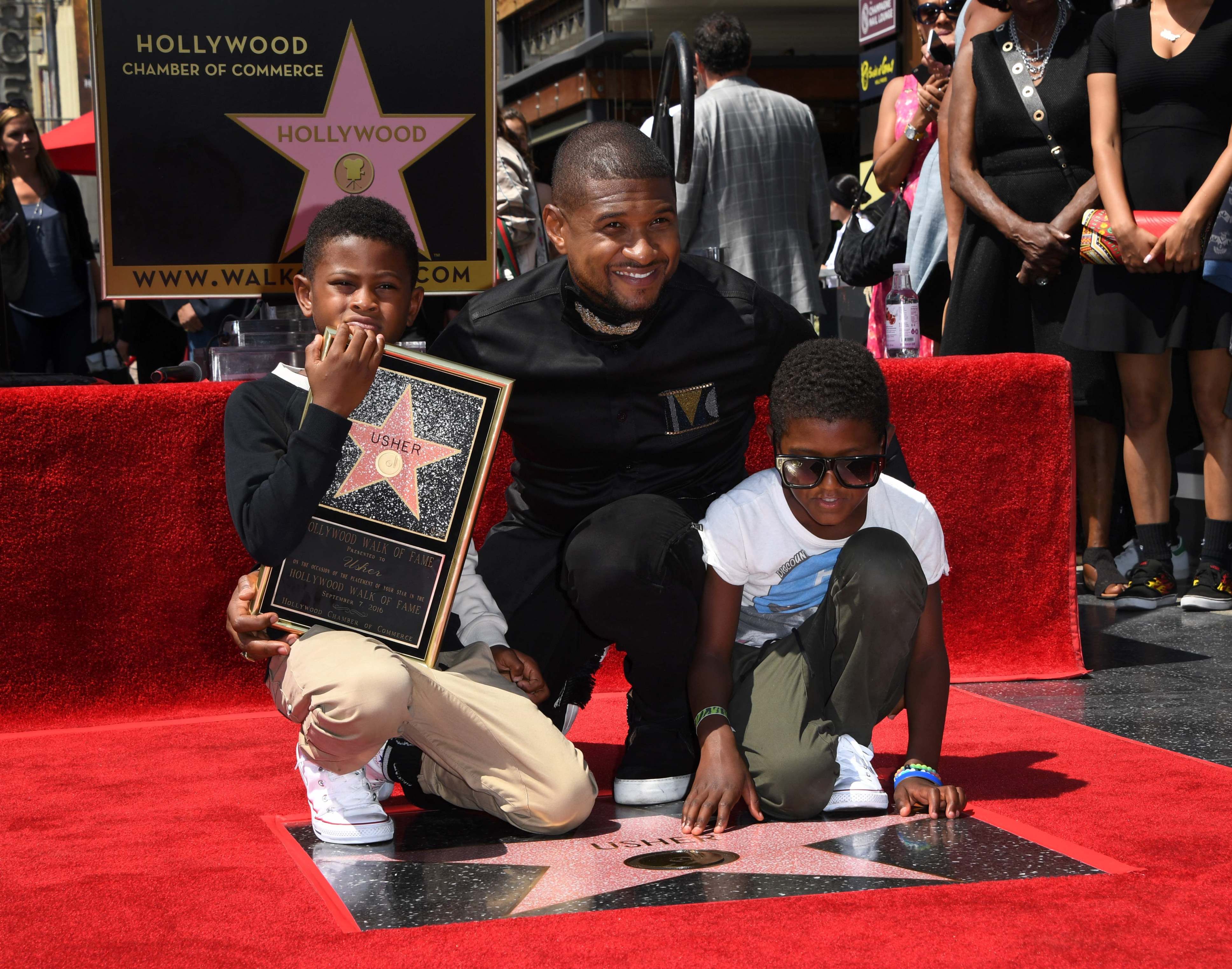 Singer Usher also celebrated with his kids in September 2016.