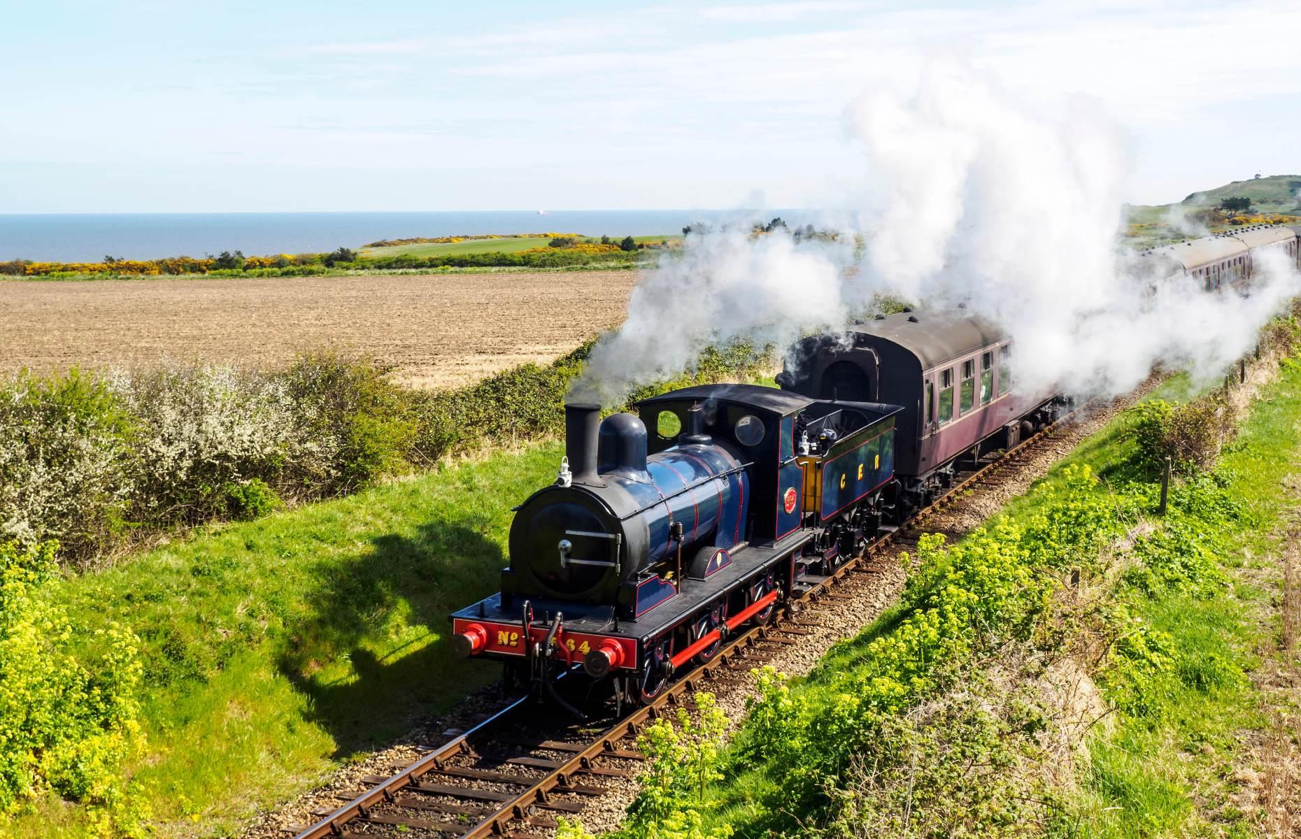<p>Nicknamed the ‘Poppy Line’, the <a href="https://www.nnrailway.co.uk/">North Norfolk Railway</a> is one of the five great heritage lines of the UK. Operating since 1887, the railway travels for five-and-a-half miles (8.8km) taking in some of Norfolk’s prettiest sights. Steam locomotives whisk passengers from Sheringham past several Norfolk beauty spots including Kelling Heath and Sheringham Park, as it travels north towards the sea ending at the historic market town of Holt. The railway’s biggest draw are the beautiful primroses, bluebells and yellow gorse that dominate the landscape in early summer while swathes of the famous poppies appear later on in the year.</p>