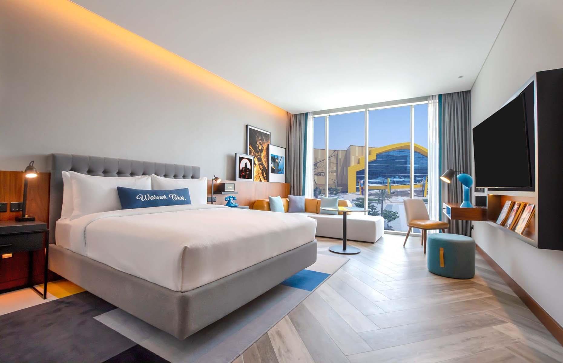 <p>Just opened in Abu Dhabi, <a href="https://www.booking.com/hotel/ae/the-wb-abu-dhabi-curio-collection-by-hilton.en-gb.html" rel="nofollow">the world's first Warner Bros. hotel</a> welcomes its guests with movie and TV props, themed artworks and other memorabilia, but that's not all, folks! Room service is hand-delivered by <em>Looney Tunes</em> characters like Bugs Bunny and Batman fans will be excited to hear the new Batmobile from the upcoming movie <em>The Batman</em> is parked right by the front door. The hotel is part of the Curio Collection by Hilton and is set on Yas Island next to Warner Bros. World Abu Dhabi theme park.</p>  <p><a href="https://www.loveexploring.com/gallerylist/79834/most-unusual-places-to-stay-in-the-world"><strong>Now discover to most unusual places to stay around the world</strong></a></p>