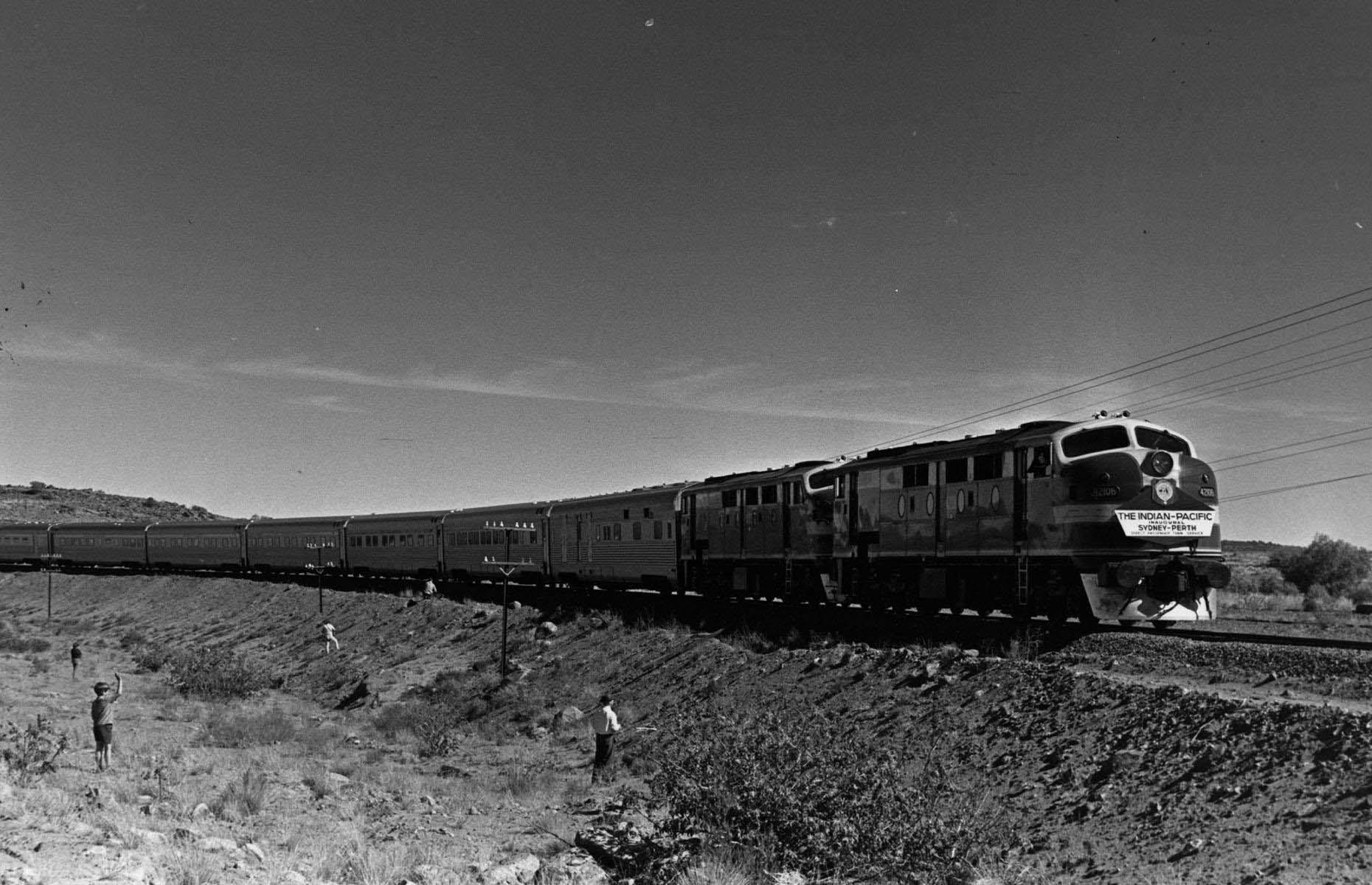 In contrast, it wasn't until 23 February 1970 when Australia's two coasts were finally linked by a direct rail service. More than 2,700 miles (4,345km) long, the journey between Perth in Western Australia and Sydney in New South Wales took around 75 hours to complete. Here, the new Indian Pacific (originally named The Transcontinental) is making its first journey in 1970.