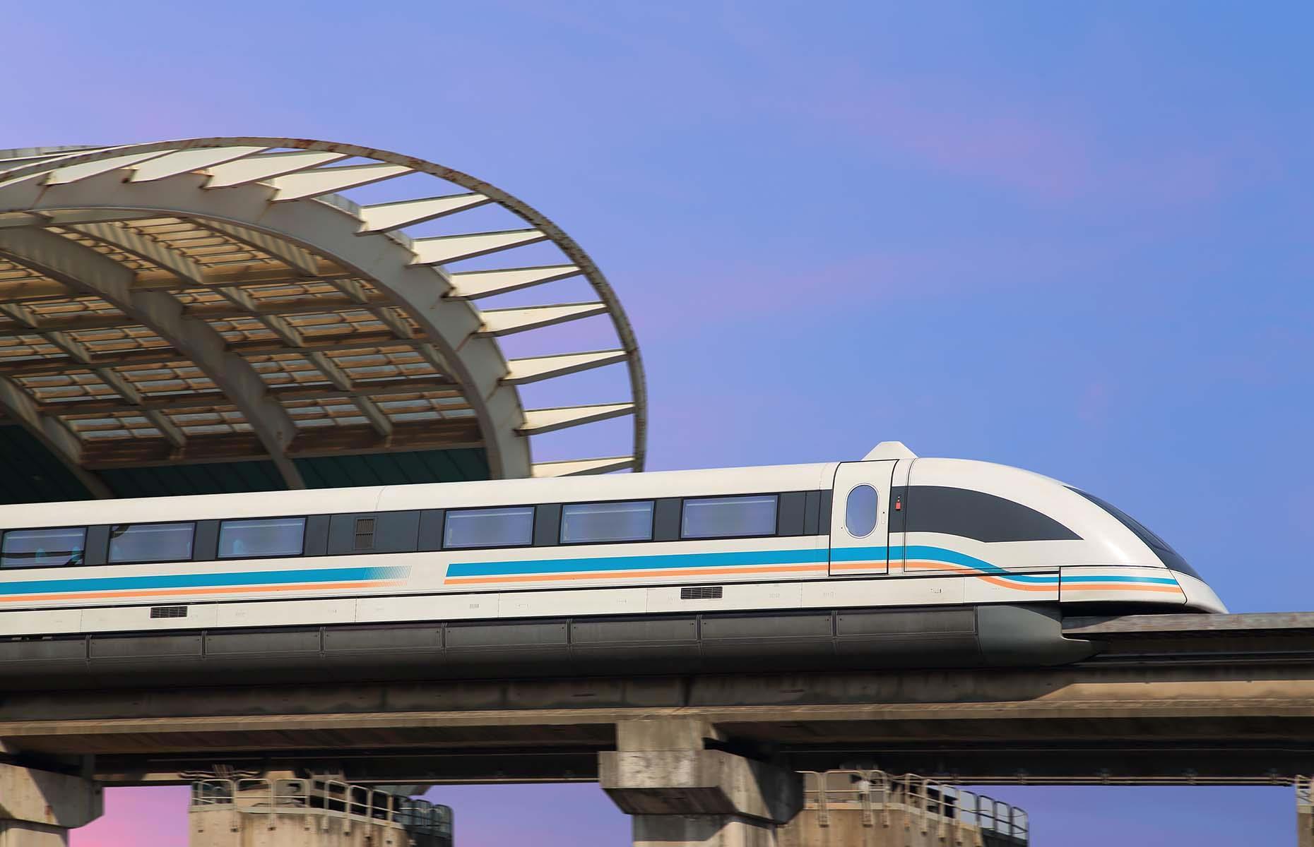 <p>Traveling at a mind-boggling speed, Shanghai's maglev (magnetic levitation) train is <a href="https://www.railway-technology.com/features/feature-top-ten-fastest-trains-in-the-world/">the fastest passenger train in the world</a>. With a spine-tingling operational speed of 267mph (430km/h), the train connects Shanghai Pudong International Airport with Longyang Road Station in the outskirts of Pudong. <a href="https://www.chinahighlights.com/shanghai/transportation/maglev-train.htm">Traveling at an average speed of 143mph (230km/h), the 19-mile-long (30km) journey can be completed within eight minutes</a>.</p>