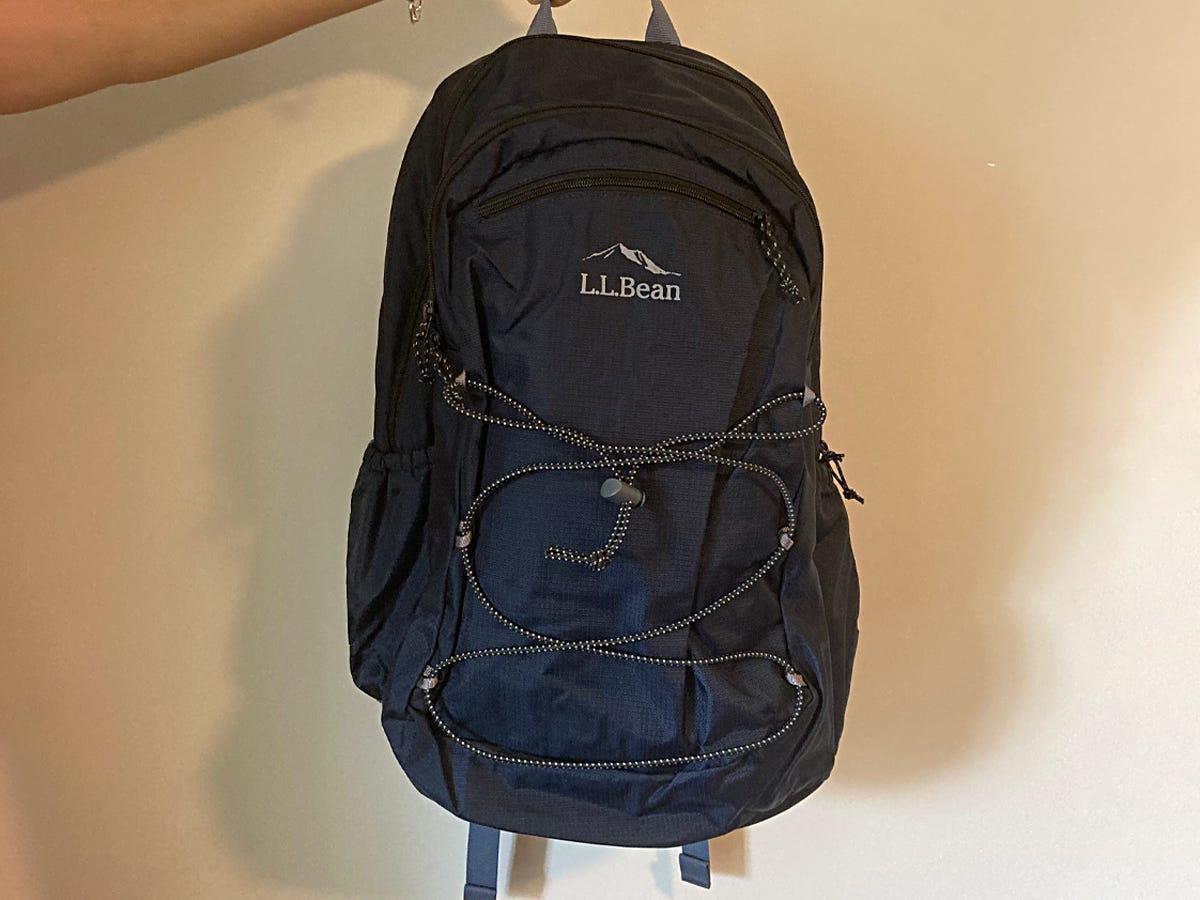 <div class="bi-product-card"><div class="product-card-options"><div class="product-card-option"><div class="product-card-button"><a href="https://www.llbean.com/llb/shop/124380?page=mid-size-bungee-pack"><span>$79.00 FROM LL BEAN</span></a></div></div></div></div><p>This backpack is all about functionality, protecting your laptop, and basic storage. It has a spacious 30-liter capacity but not an extravagance of pockets. There's a main compartment with a laptop pocket as well as a second compartment with an organizer for pencils. Made with a chest belt, hip belt, and padded straps, this bag is meant to last a while, going between school and other activities. The bungee cords on the front are also a perfect place to hold one last thing, like a light jacket or shirt.</p>