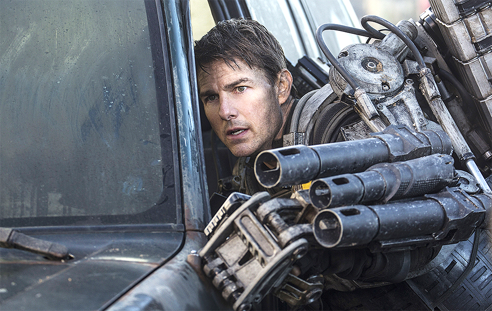 <p>Tom Cruise can be seen here in 2014’s ‘Edge of Tomorrow’. He played Maj. William Cage, an officer who is thrown into a time loop after he dies while on a mission after Earth falls under attack by invincible aliens.</p>