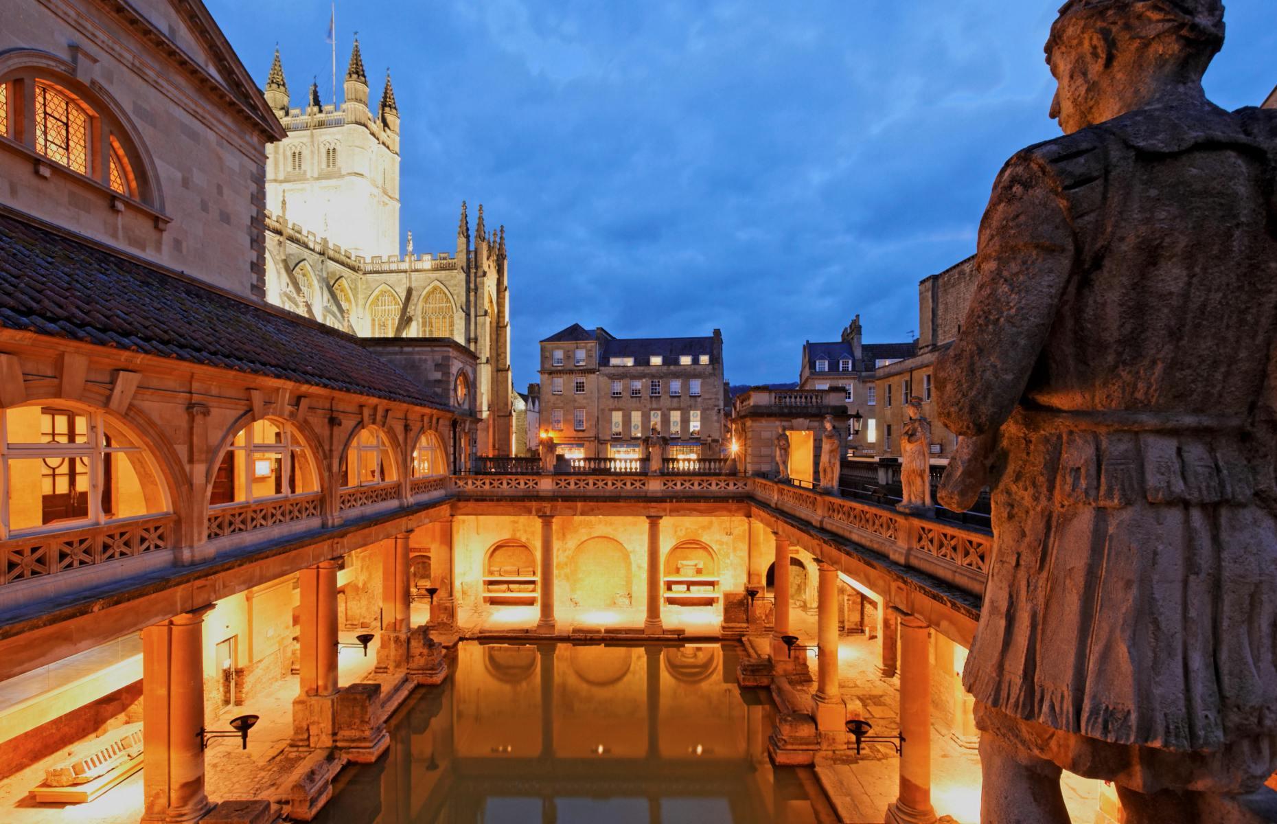 <p>This well-preserved ancient bathing complex is the sparkling jewel of the historic city of <a href="https://www.loveexploring.com/guides/79642/explore-bath-the-top-things-to-do-where-to-stay-what-to-eat">Bath</a>. Dating back to the 1st century AD, the baths were built around natural hot springs within a Roman settlement known as Aquae Sulis, along with a temple dedicated to the goddess of the springs Sulis Minerva. Lined with impressive columns, the ruins of the beautiful Great Bath lies in the middle of the ancient complex that is now the city’s biggest attraction and earned Bath its World Heritage status in 1987.</p>  <p><strong><a href="https://www.loveexploring.com/galleries/71852/30-of-britains-most-historic-towns-and-cities?page=1">Check out more of Britain’s most historic towns and cities</a></strong></p>