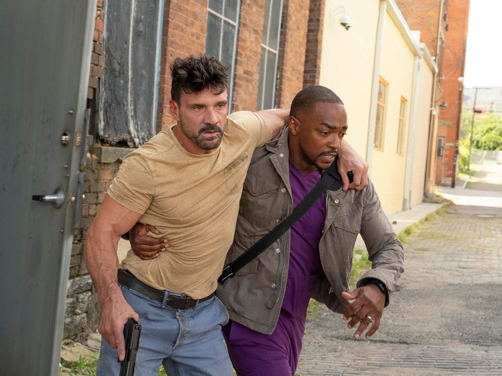 <p>Not to be confused with the classic 1967 Lee Marvin film, Netflix's <em>Point Blank</em> tells the tale of an ER nurse (Anthony Mackie) who must team up with a badly-injured criminal (Frank Grillo) in order to save the lives of his kidnapped wife and unborn child. To complicate matters further, they’ve got rival gangs and corrupt cops in hot pursuit!</p>