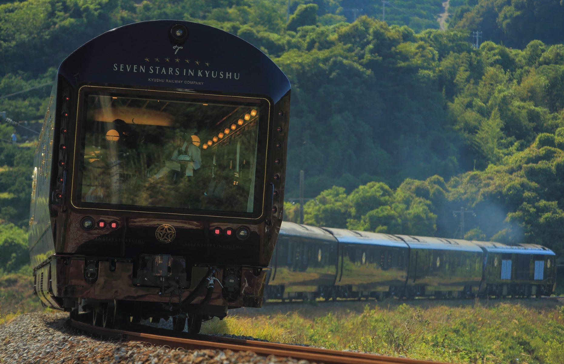 <p>Operated by the Kyushu Railway Company, the <a href="https://www.cruisetrain-sevenstars.jp/english/">Seven Stars train</a> covers the Kyushu region – Japan’s southernmost island – and its popular three-night package takes in five of its seven prefectures, with highlights including traditional onsens (hot springs), the scenic Ushinohama coast and Mount Aso, one of the world’s largest calderas. And there’s no excuse for missing out on the scenery with extra large panoramic windows in the first and seventh cars.</p>
