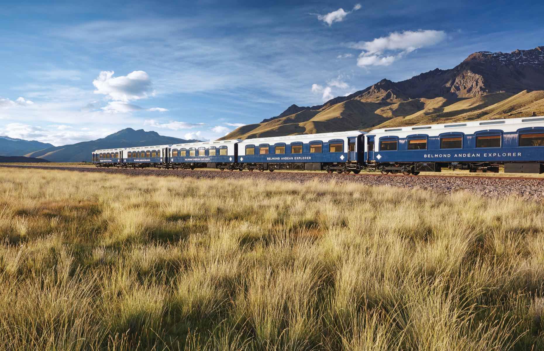 <p>Offering what’s arguably, one of the most picturesque overnight train journeys you’ll ever take, the midnight blue <a href="https://www.belmond.com/trains/south-america/peru/belmond-andean-explorer/">Andean Explorer</a> takes you through the enigmatic Andean mountains, treating you to the top natural and manmade sights of Peru. The one- or two-night journey begins in the former ancient Incan capital of Cusco and ends in the UNESCO World Heritage Site of Arequipa, taking in epic sights such as Lake Titicaca and Colca Canyon on the way.</p>