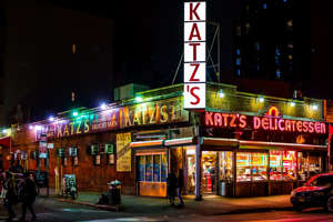 Katz’s Deli has been a fixture along East Houston Street since 1888.