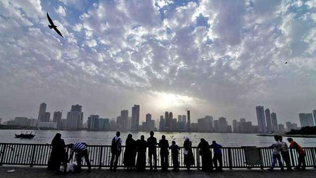 uae: cloudy and dusty weather forecast for sunday