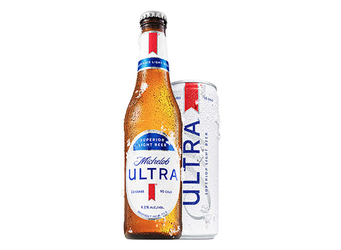 12 of 14 Photo in Gallery: If you're watching calories and carbs, but still want to responsibly tip back a few, Michelob Ultra is the best choice. This crisp brew is under 100 calories and is lower in carbs than its closest competitor. Read about our picks for the best beers to drink on a diet.