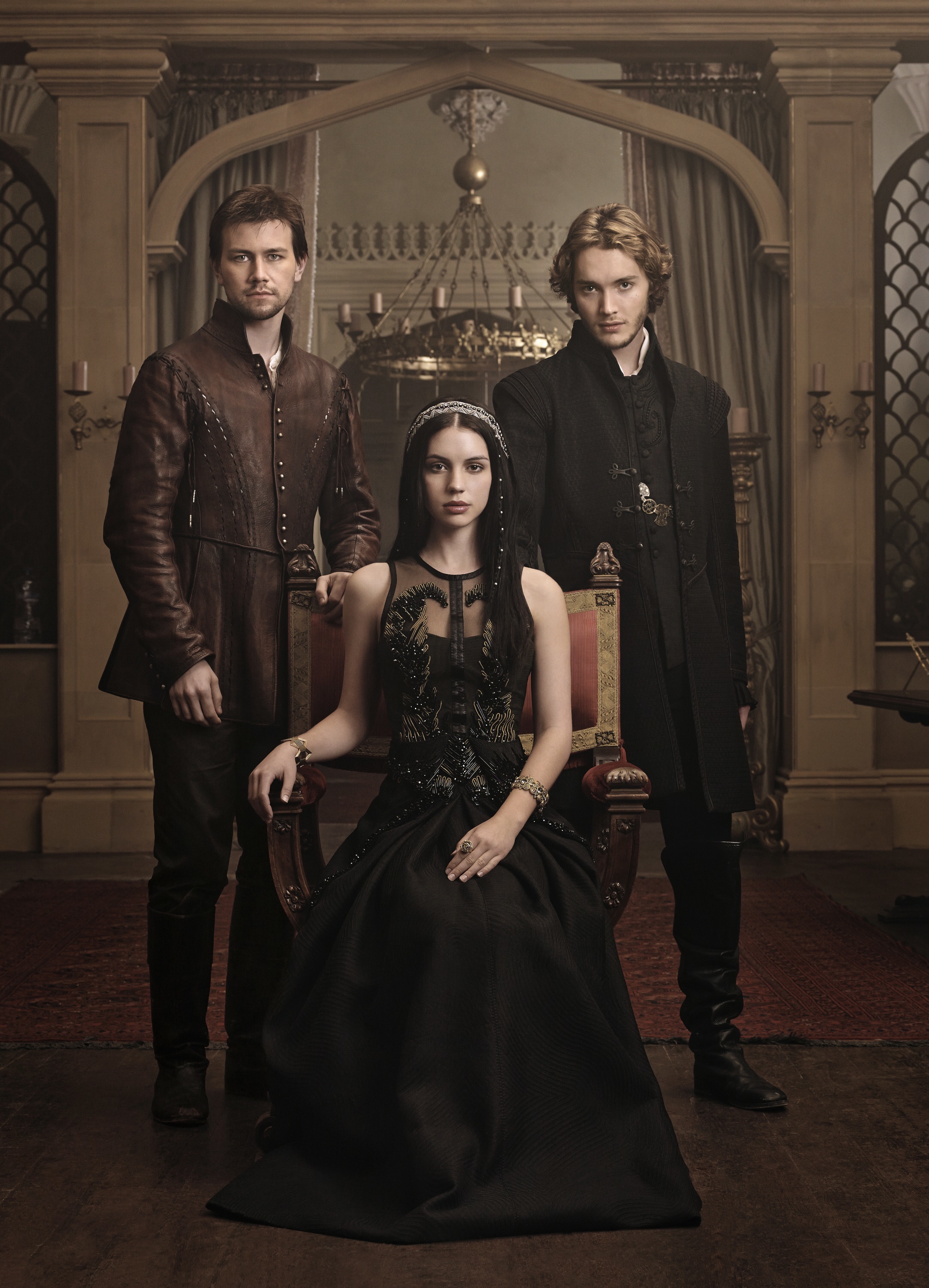 <p>Another drama loosely based on actual historical figures is the CW series "Reign," which told the story of young King Francis II of France (Toby Regbo, right) and his young bride, Queen Mary Stuart (Adelaide Kane, center) in the mid-16th century. Filled with all the intrigue, drama and deceit of a royal court, the show managed to hold its own for four strong seasons before being canceled in 2017.</p>