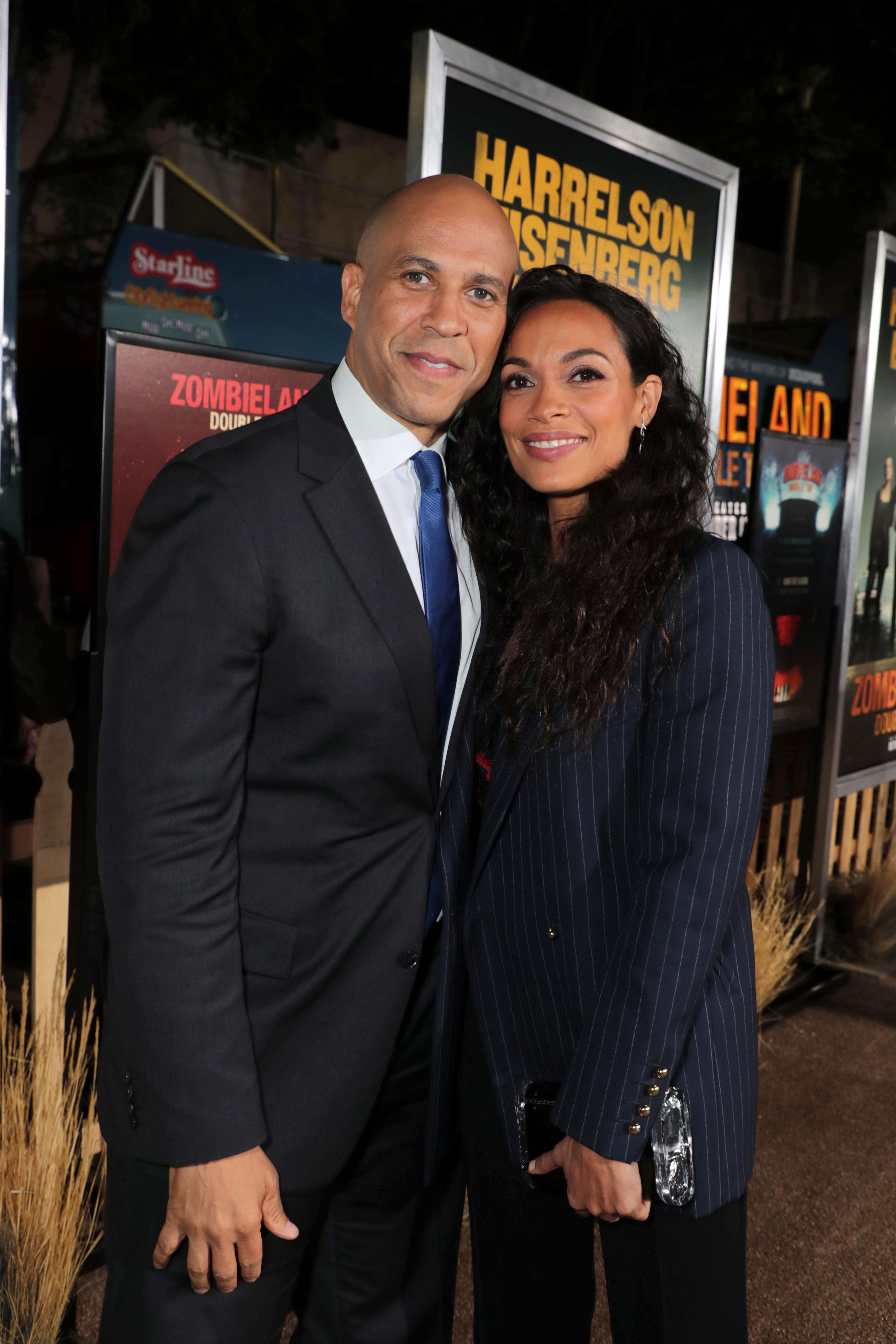 <p>Actress <a href="https://www.wonderwall.com/celebrity/profiles/overview/rosario-dawson-558.article">Rosario Dawson</a> began dating Democratic politician Cory Booker -- who is 10 years her senior -- in 2018 when she was 39 and he was 49. They split in 2021.</p>