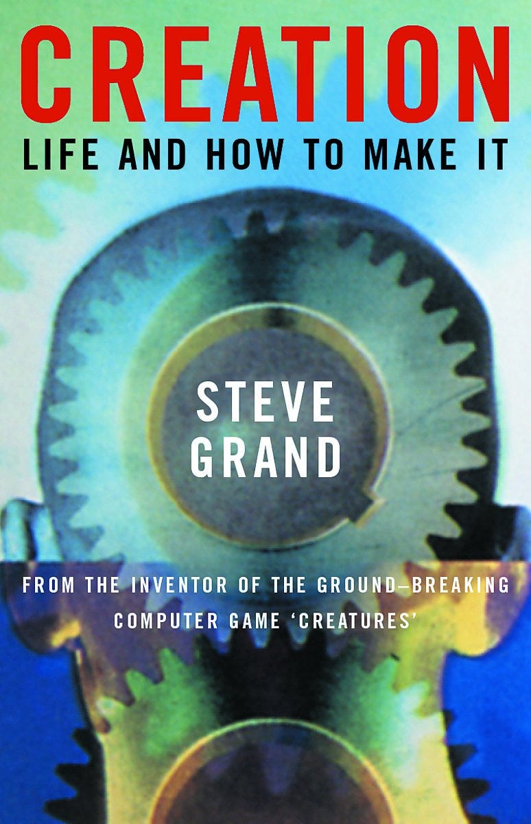 <p>Steve Grand discusses artificial life through the lens of his 1996 computer game Creatures in this book.</p>