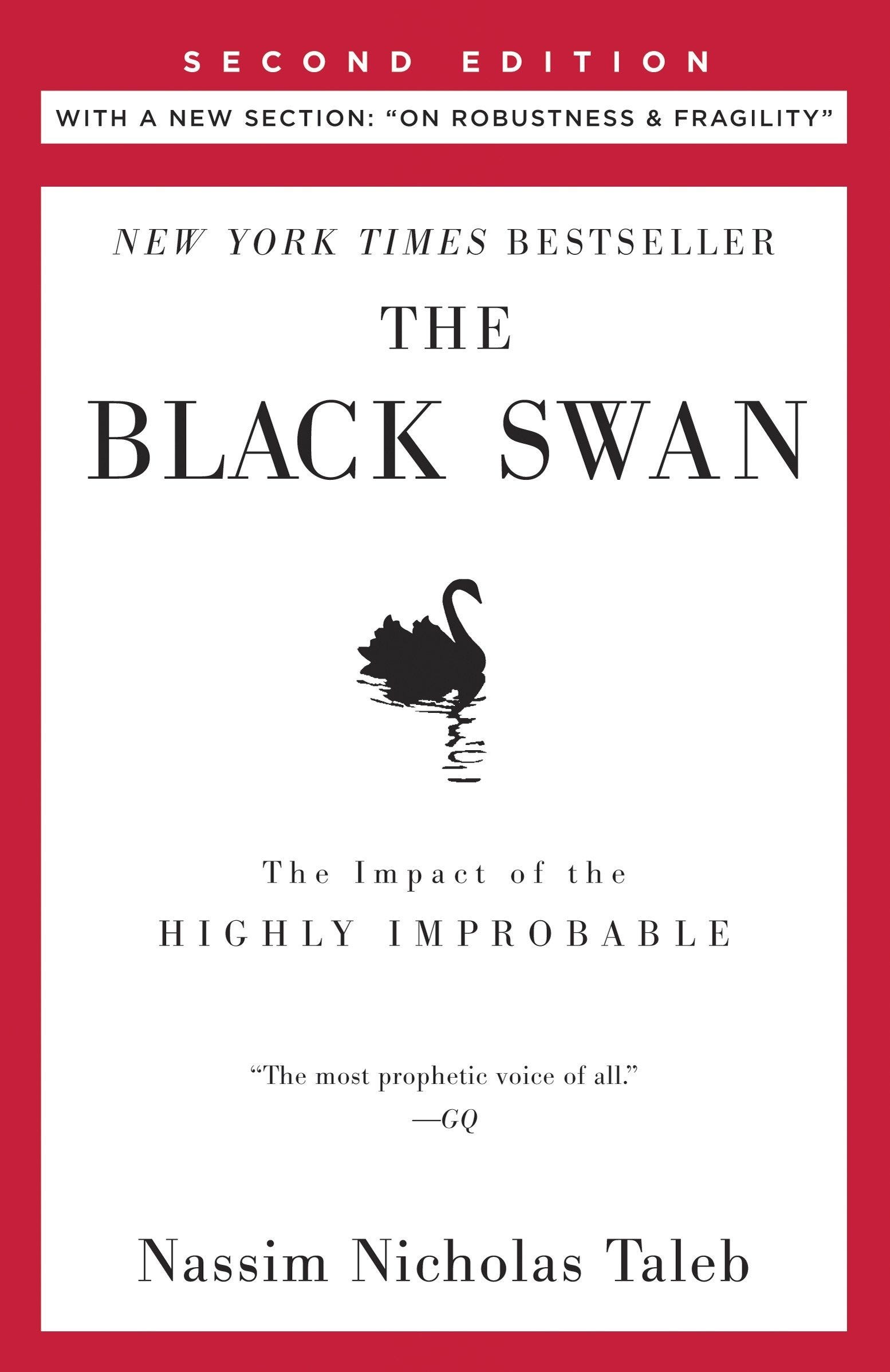 <p>Nassim Nicholas Taleb popularized the term "black swan" with this book, in which he defines such events as highly improbable, unpredictable, and impactful. </p>